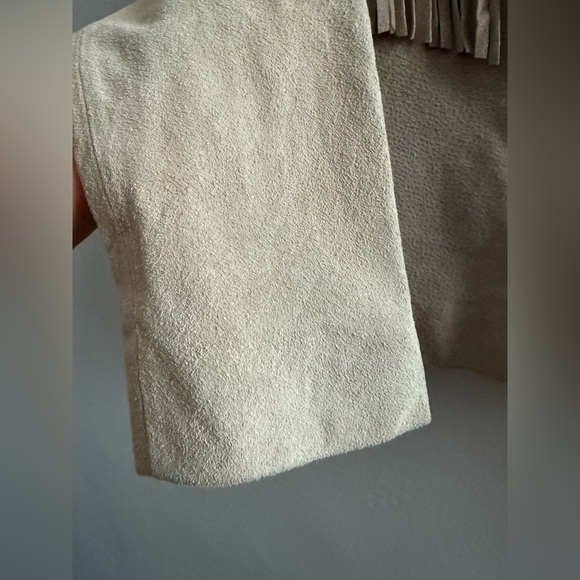 White Crow Westerner Tan Suede Leather Fringe Jacket, Size Small - Picture 10 of 16